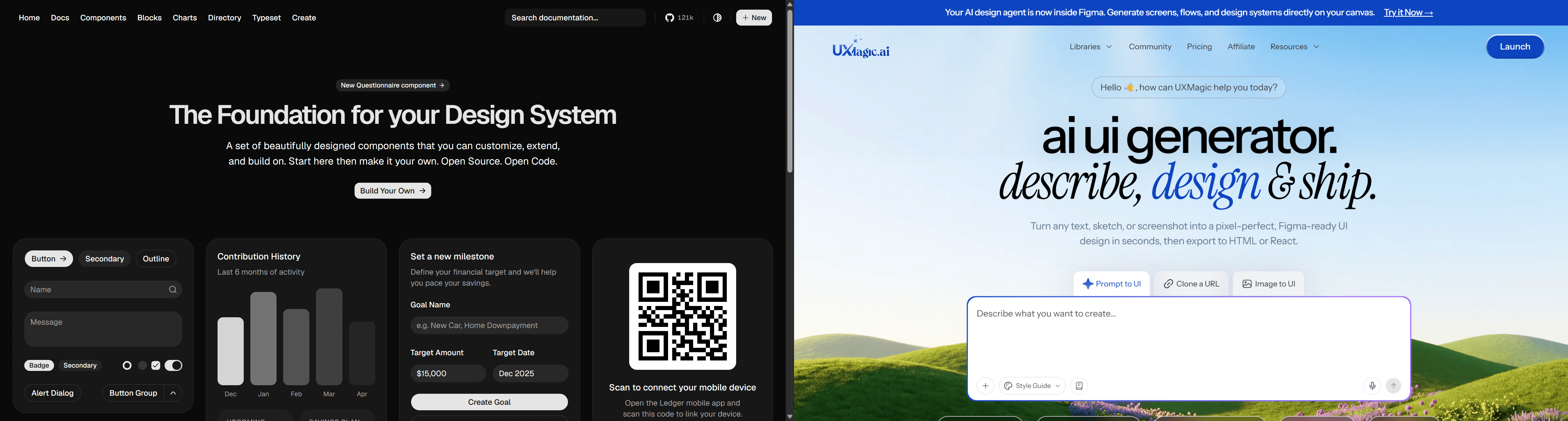 shadcn ui vs uxmagic