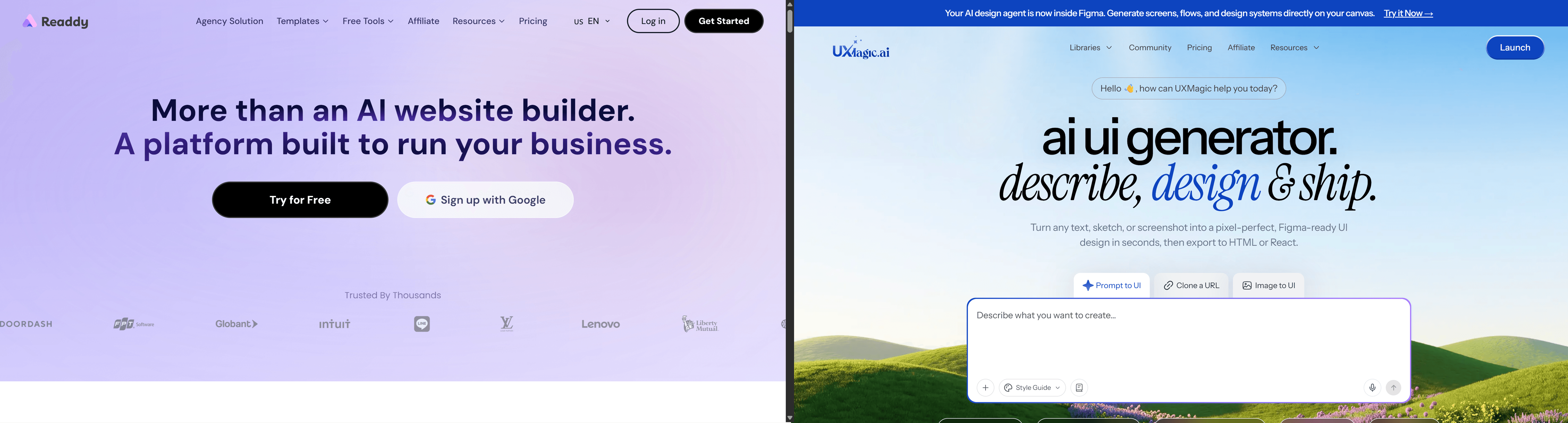 Readdy AI vs uxmagic
