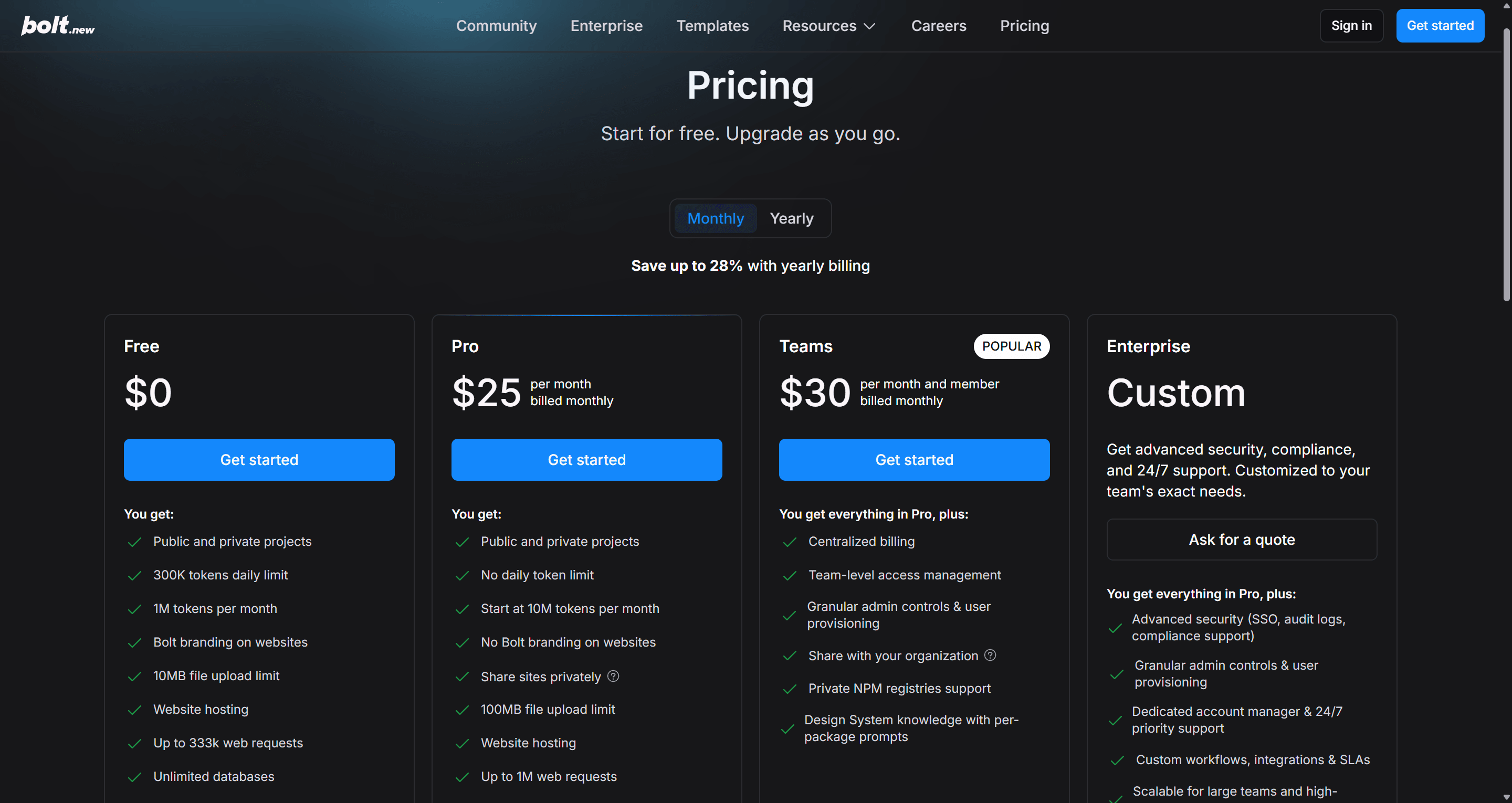 bolt pricing